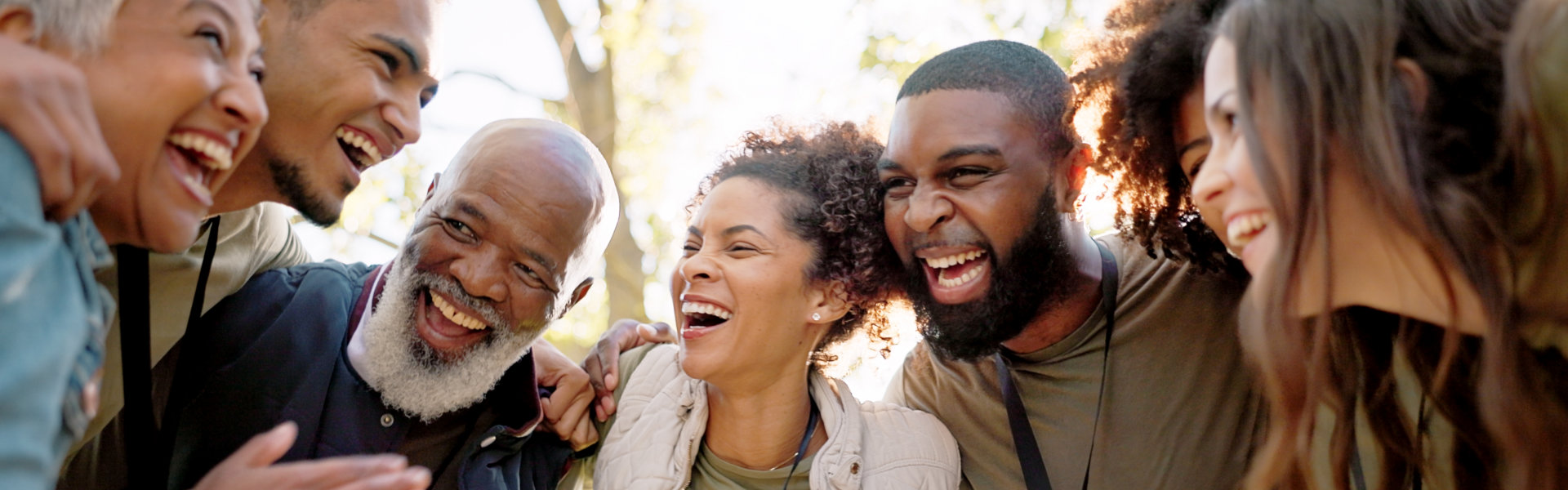 excited and group of people outdoor with collaboration